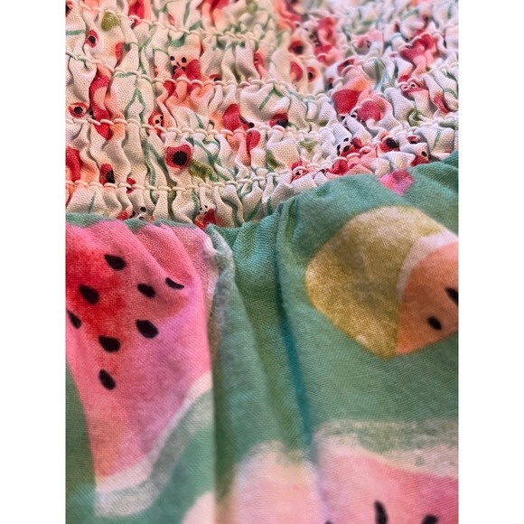 Matilda Jane Baby Girls Watermelon Ruffle Romper Fruit Salad Teal Pink 3-6M - Picture 9 of 9
